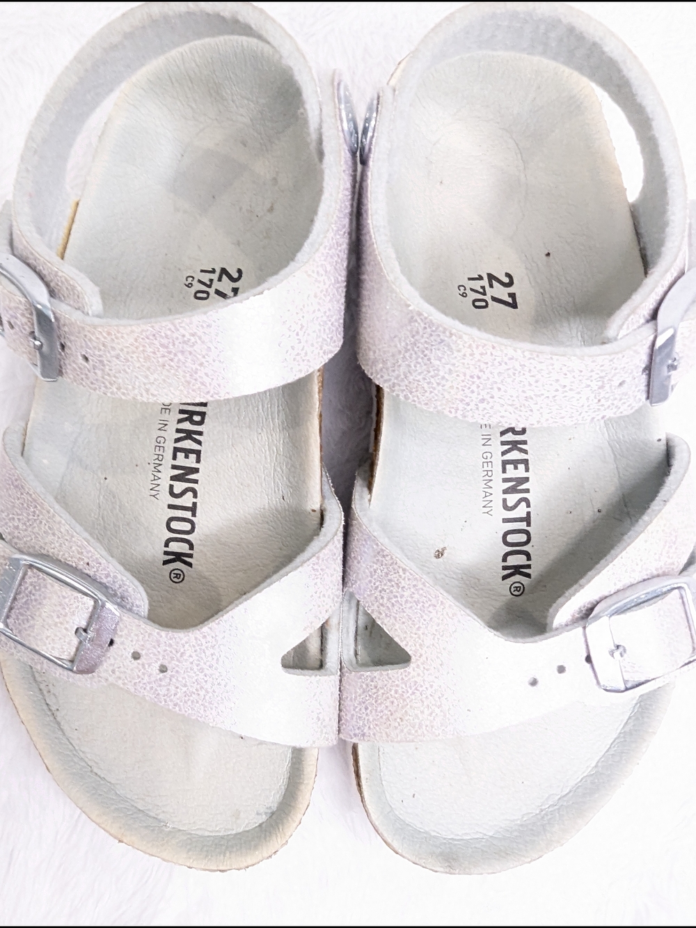 Birkenstock Kids Silver Two-Strap Glitter Sandals - Picture 4 of 5